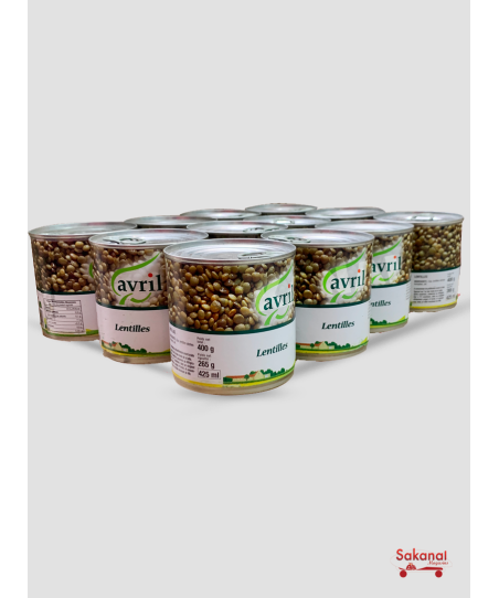 CARTON LENTILLE AVRIL 12* 400G