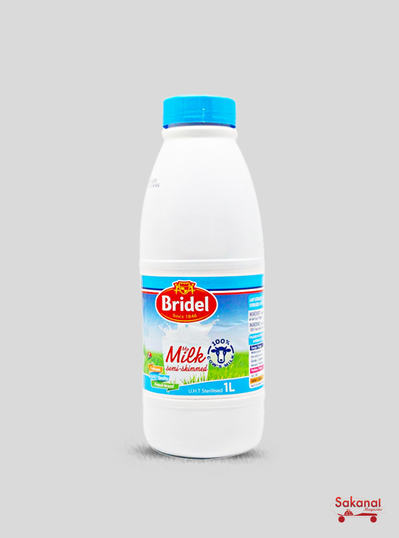 LAIT DEMI ECREME BOUTEILLE BRIDEL 1L