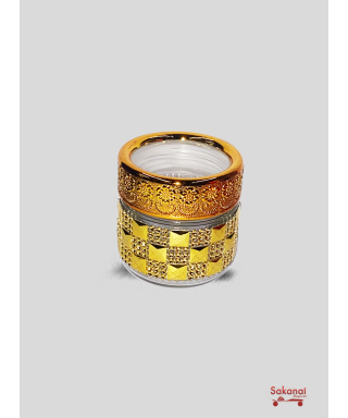 VAISSELLE POT EN VERRE DORE PM